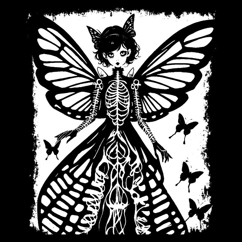 Fairycore Ästhetik Skelett Fee Goth Gothic G