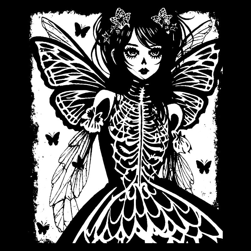 Fairycore Ästhetik Skelett Fee Goth Grunge G