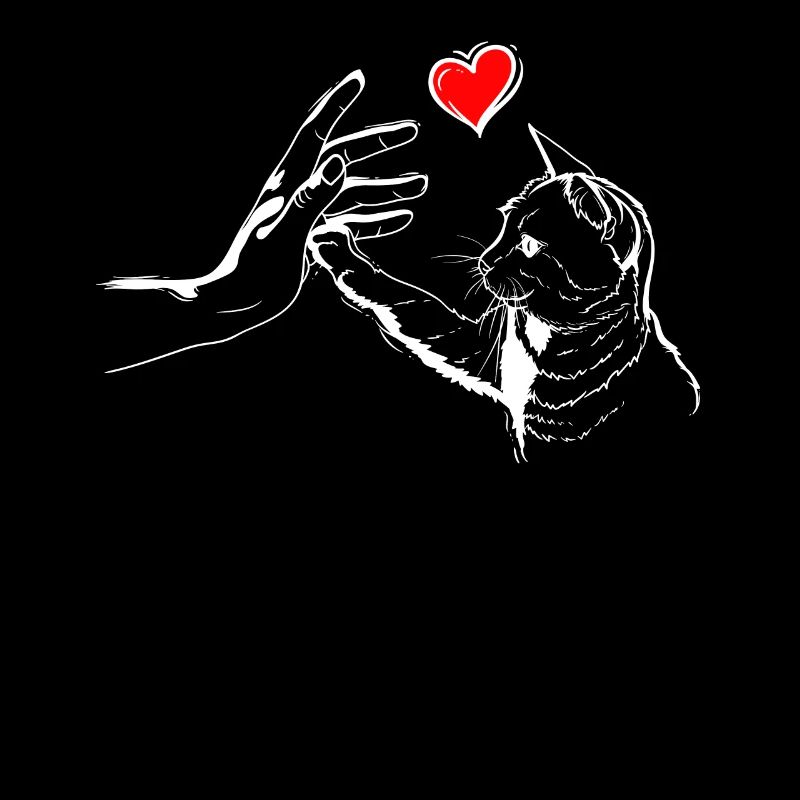 Katze Herz High Five