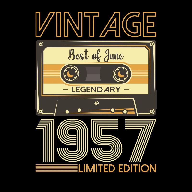 66 Geburtstag Mann Kassette Juni Jahrgang 1957