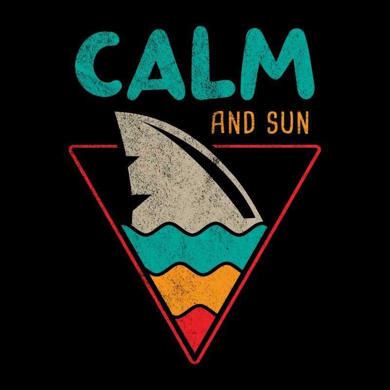 Tranquility and Sun Retro Vintage Shark Surfer Summer