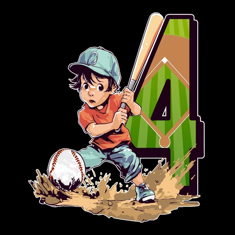 Baseball Geburtstag - 4 Jahre Alter Junge - 4.