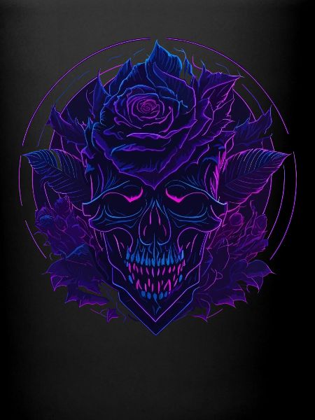 Neon Roses Skull EDM