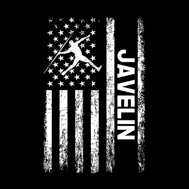 Javelin throwing American flag