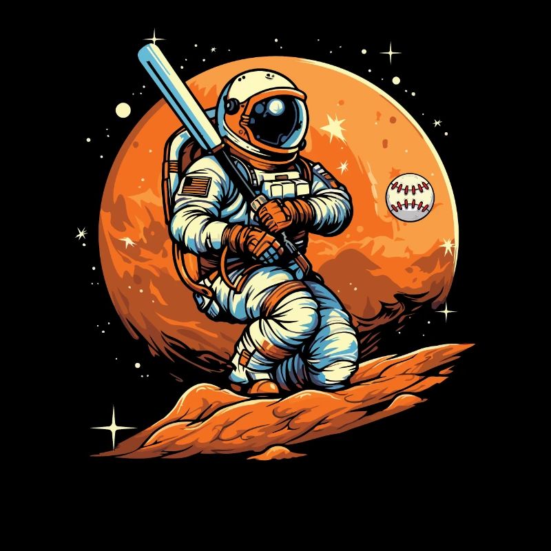 Baseball Astronaut Baseball Player Outerspace