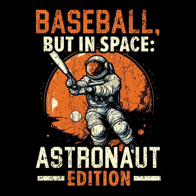 Baseball Astronaut Baseball Player Outerspace