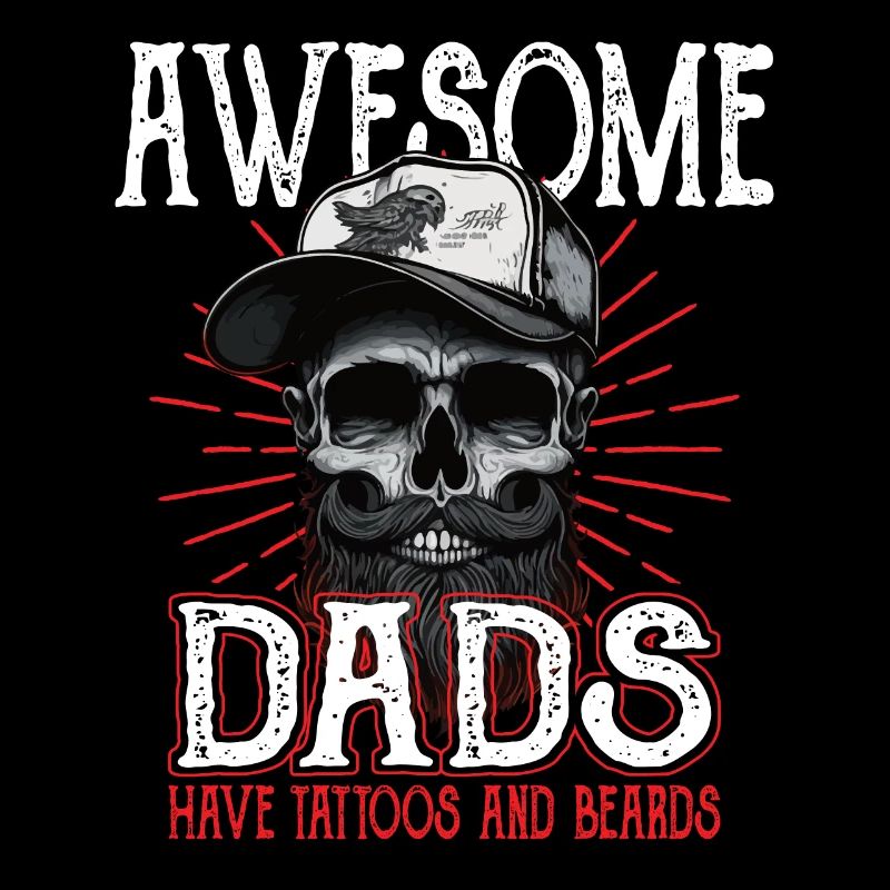 Awesome Dads have Tattoos Beards Father Tattoo Beard