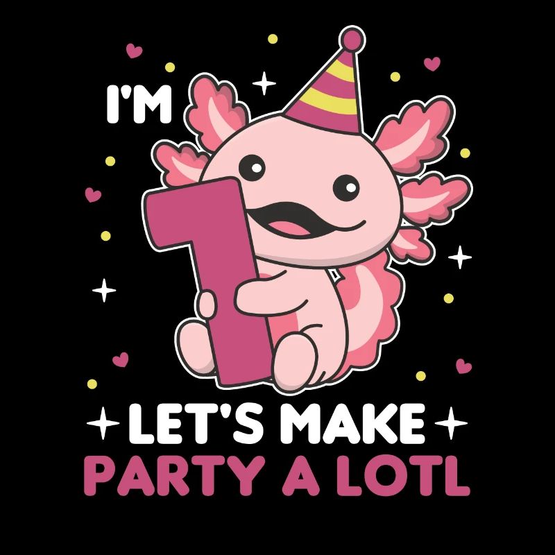 1. Geburtstag Axolotl ein Jahr alt süß Axolotls