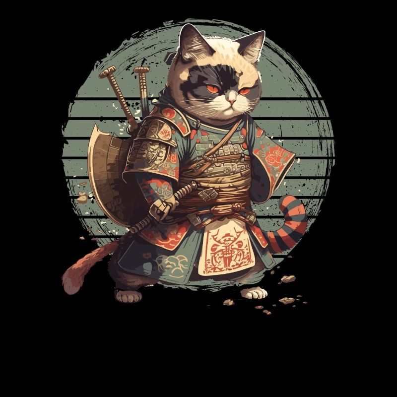 Samurai Katze Kawaii Japanische Ninja Katze