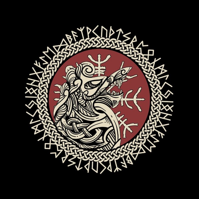 Fenrir Wikinger Wolf Fenriswolf Wikingerkompass