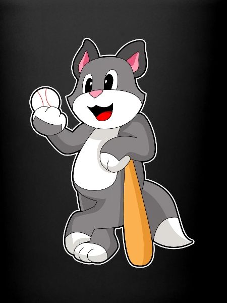 Katze Baseball Baseballschläger