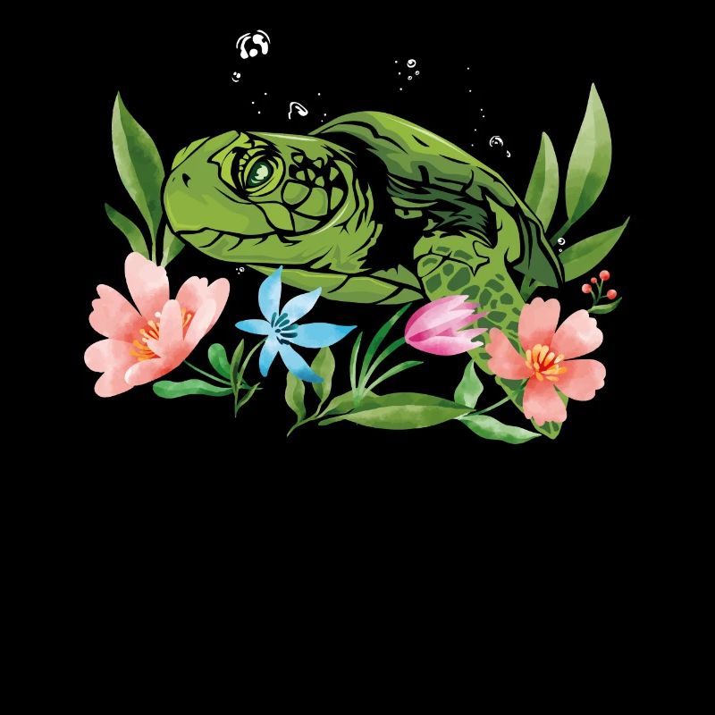 Tortue de Mer Tortue Fleur Florale