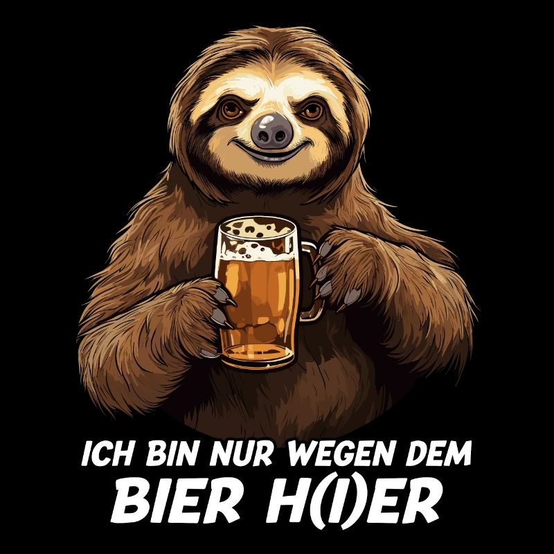 Faultier Biertrinker Ich Bin Nur Wegen dem Bier