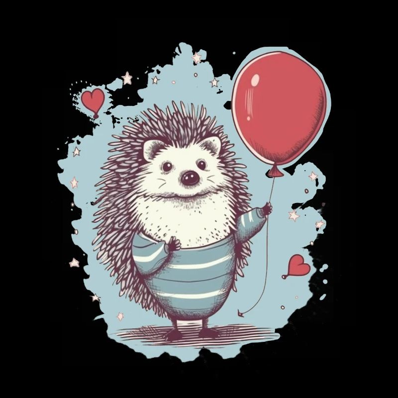 Cute hedgehog with balloon