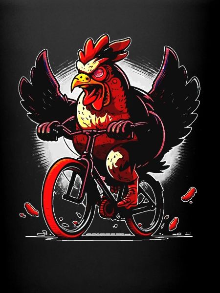 Poulet confortable à vélo