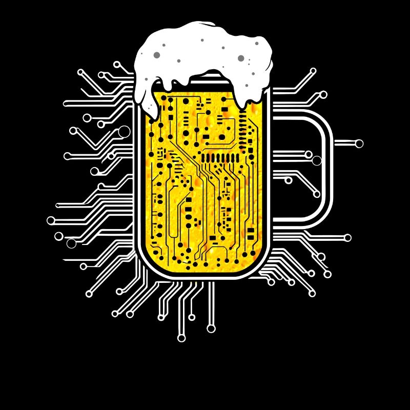 Computer Chip Beer Nerd CPU Computer Scientist Funny