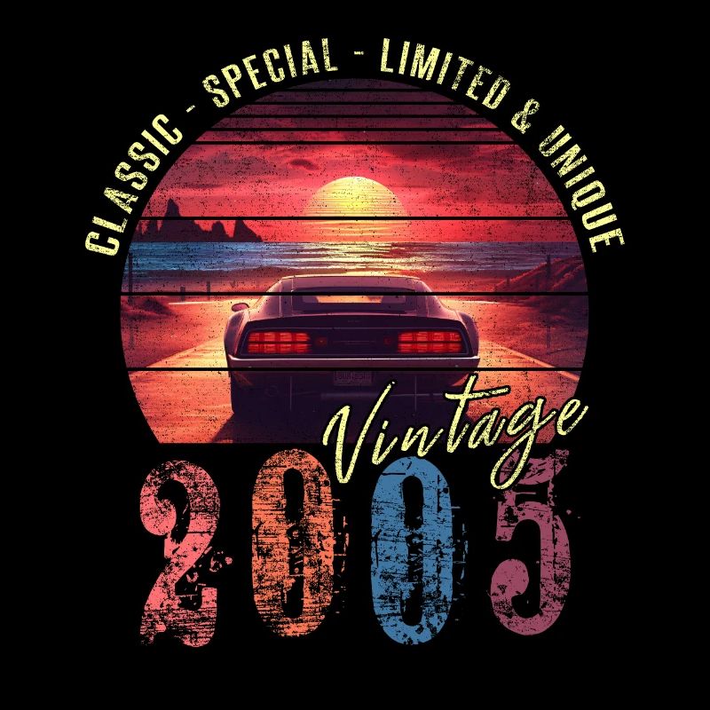 Millésime 2005 Anniversaire Synthwave Année de naissance 2005