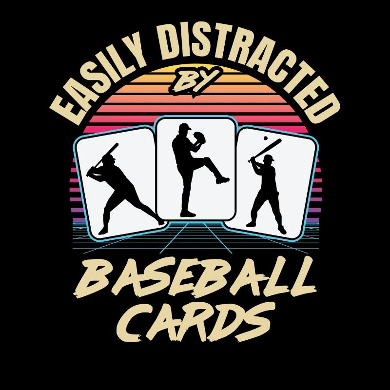 Retro 80s Style Easily Distracted Baseball Cards V