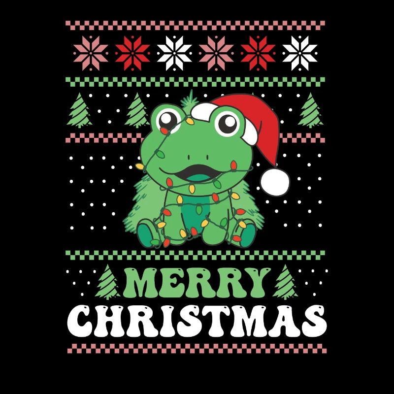 Joyeux Noël rétro moche grenouille de Noël