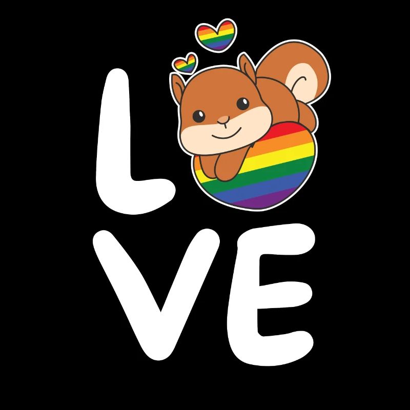 Rainbow Flag Pride LGBTQ Mignon Écureuil