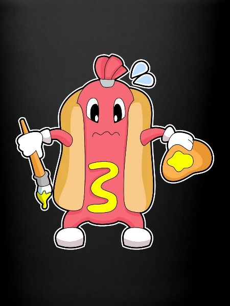 Hotdog Painter Brush Painting