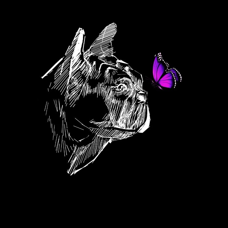 Mops mit Schmetterling