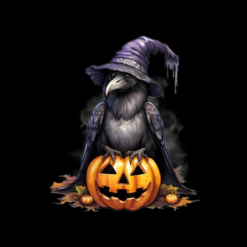 Halloween Pumpkin Raven