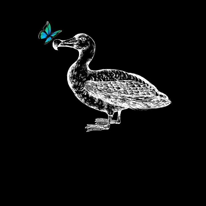 Möwe mit Schmetterling