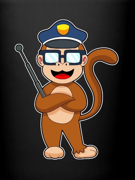 Monkey Policeman Baton Police