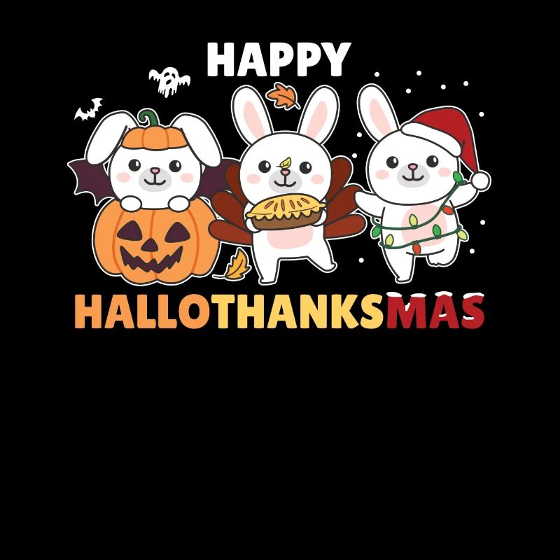 Joyeux lapin Hallothanksmas lapin de Noël