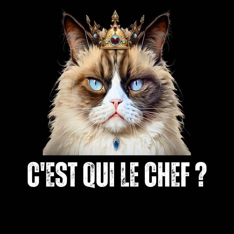 Cadeau c'est qui le chef chat memes couronne