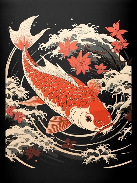 Poisson Koi japonais traditionnel