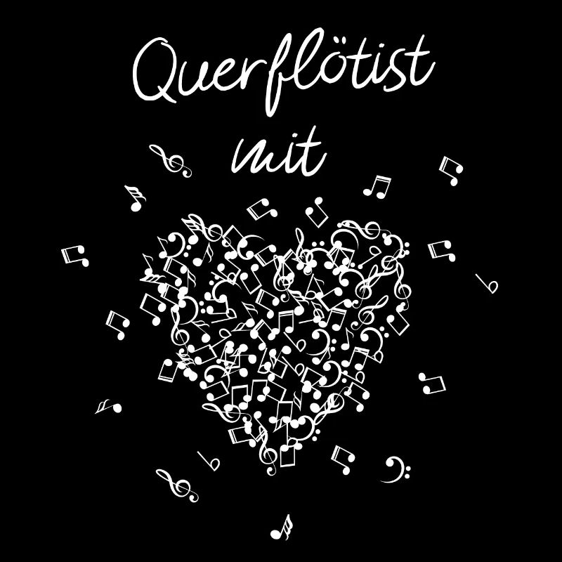 Querflötist mit Herz Querflöte Notenschlüssel