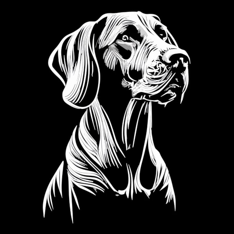 Gentle strength: Weimaraner in pure white