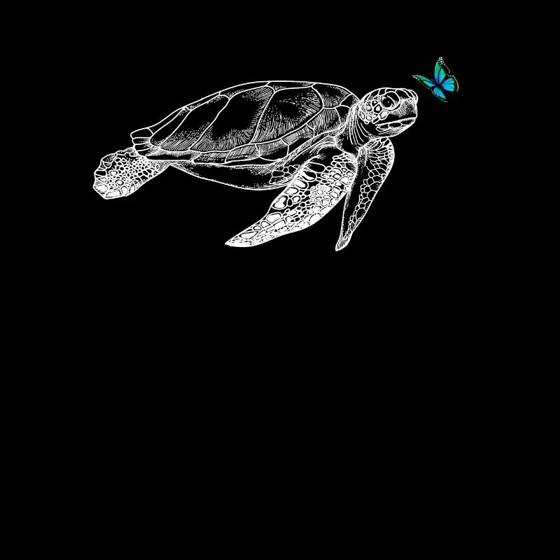 Turtle with butterfly