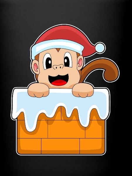 Monkey Christmas Santa Hat