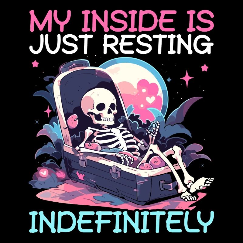 Dead Inside Sarkastische Gothic Skelett Halloween