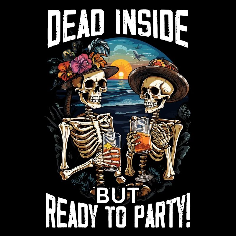 Dead Inside Sarkastische Gothic Skelett Halloween