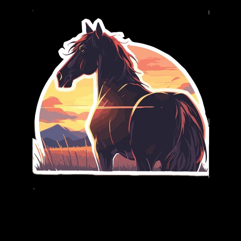 Cheval, Rétro, Cheval, Coucher De Soleil, Équitation