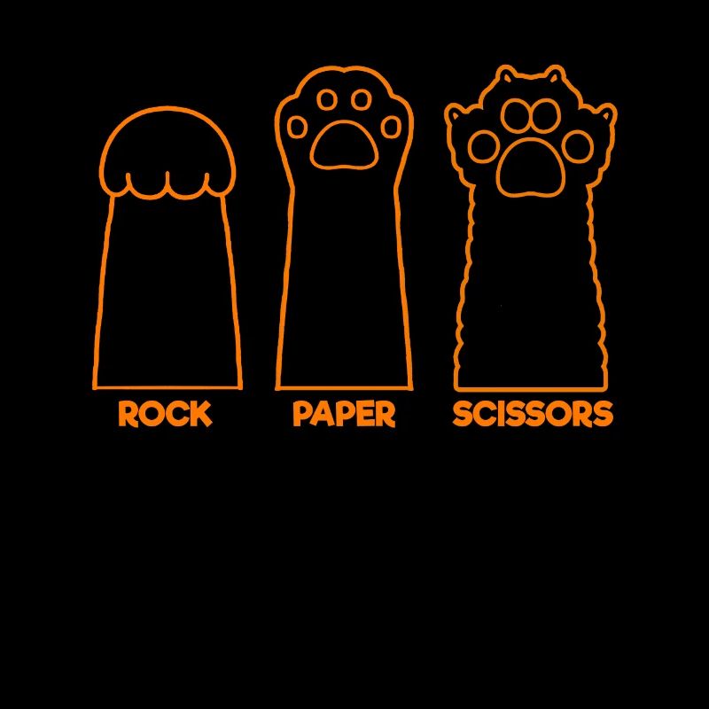 Rock Paper Scissors Hand Game Funny Cat Kids