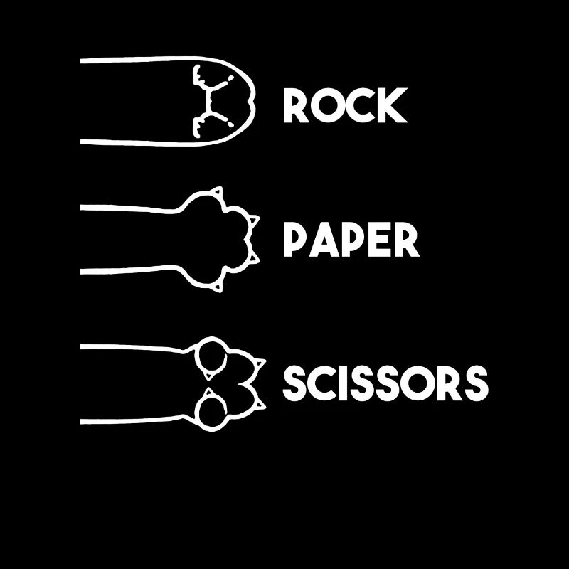 Rock Paper Scissors Hand Game Funny Cat Kids