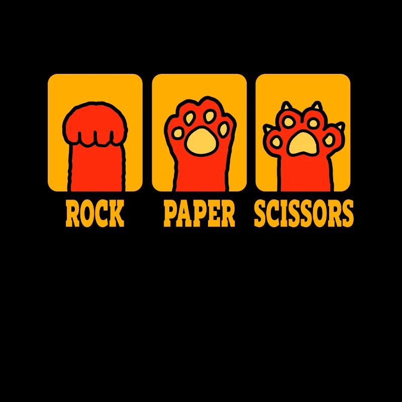 Pierre Papier Ciseaux Jeu De Main Drôle Chat Enfants