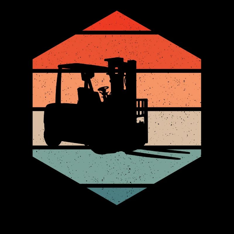 Retro Forklift Operator Forklifting Vintage Forkli