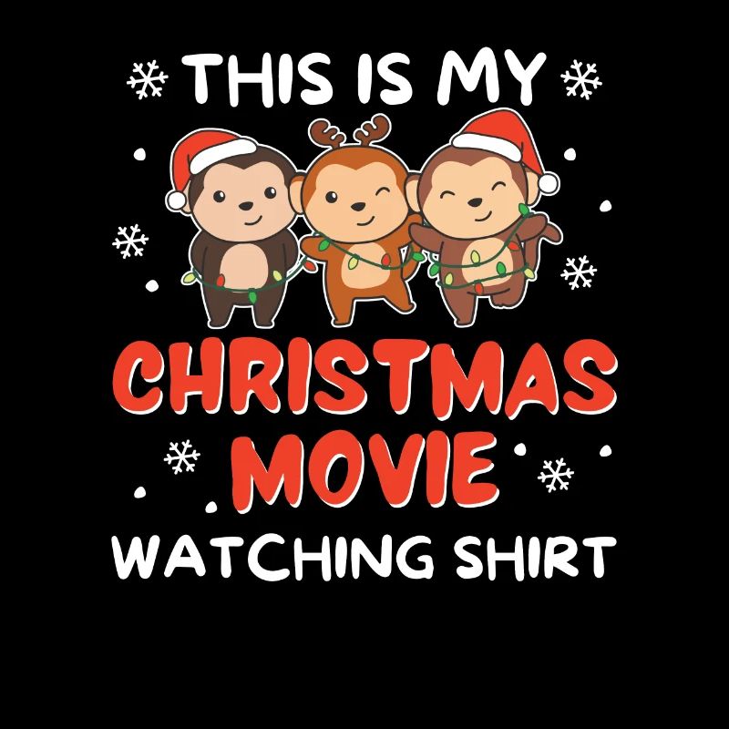Monkey Christmas Movie Watching