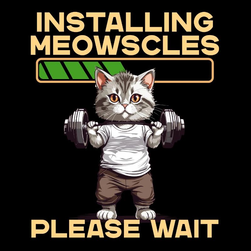 Meowscles Funny Cat Bodybuilder Workout