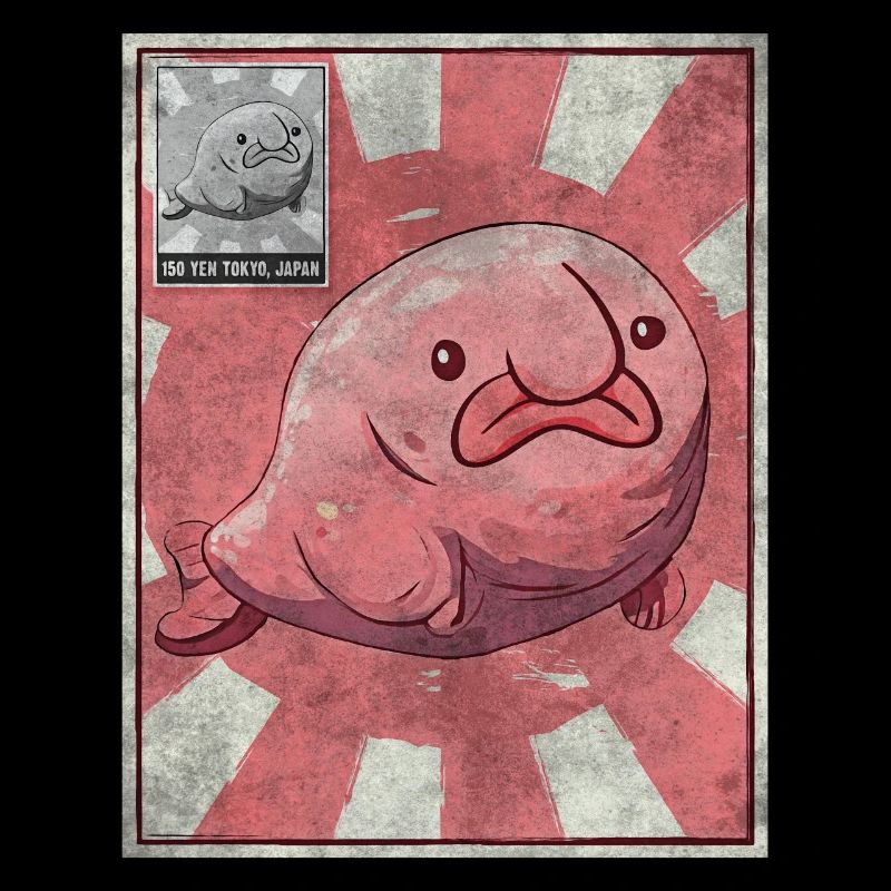 Kawaii Blobfish Affiche Japonaise