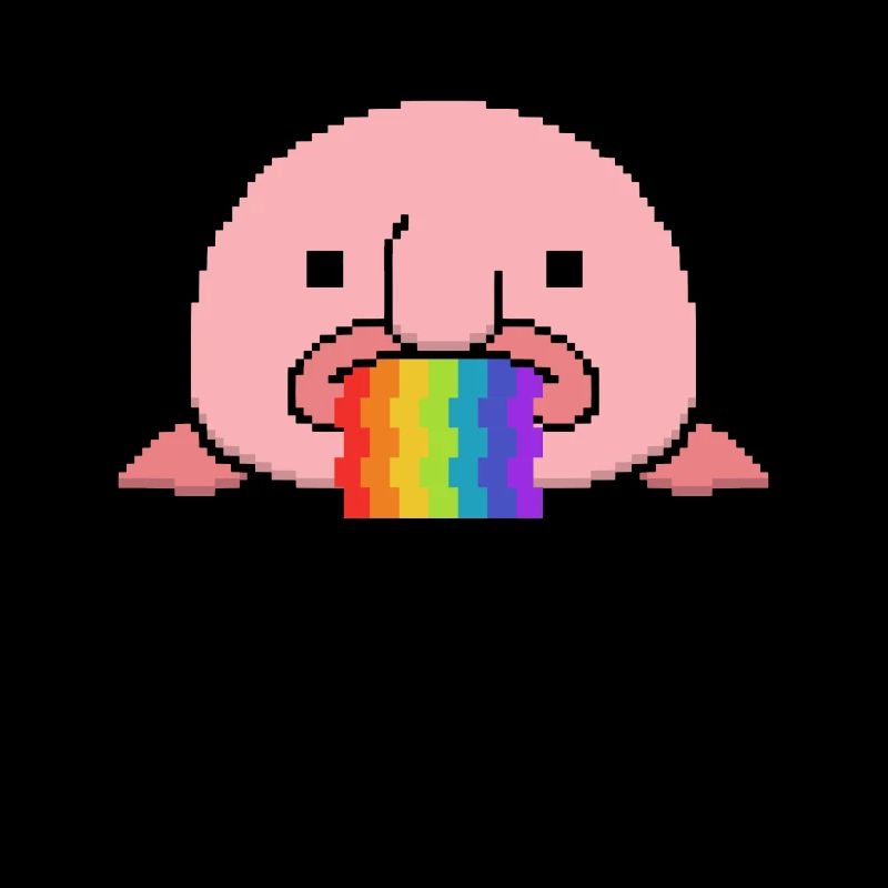Blobfish arc-en-ciel Pixel