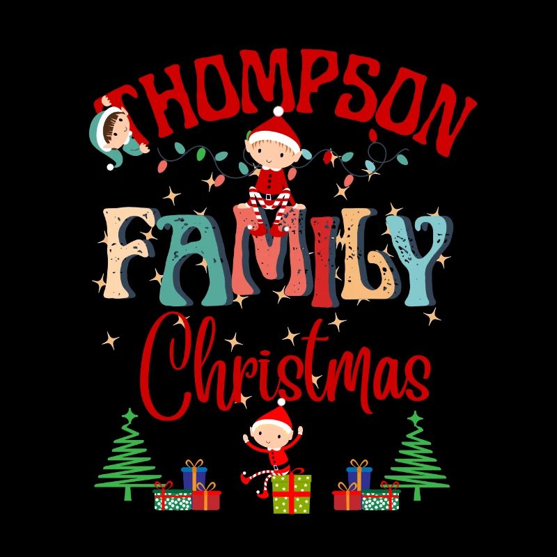 Conception de célébration de Noël de la famille Thompson
