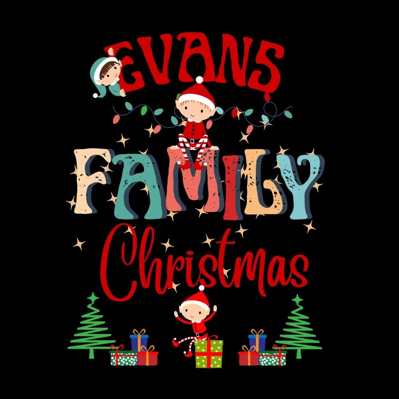 Conception de célébration de Noël de la famille Evans