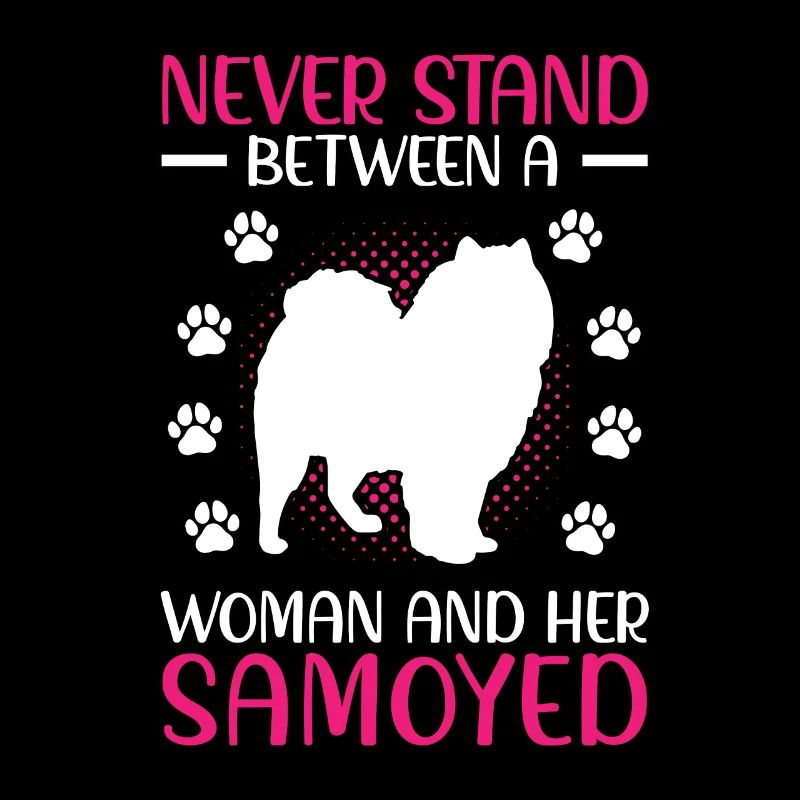 Femme et son Samoyède Samoyède Spitz